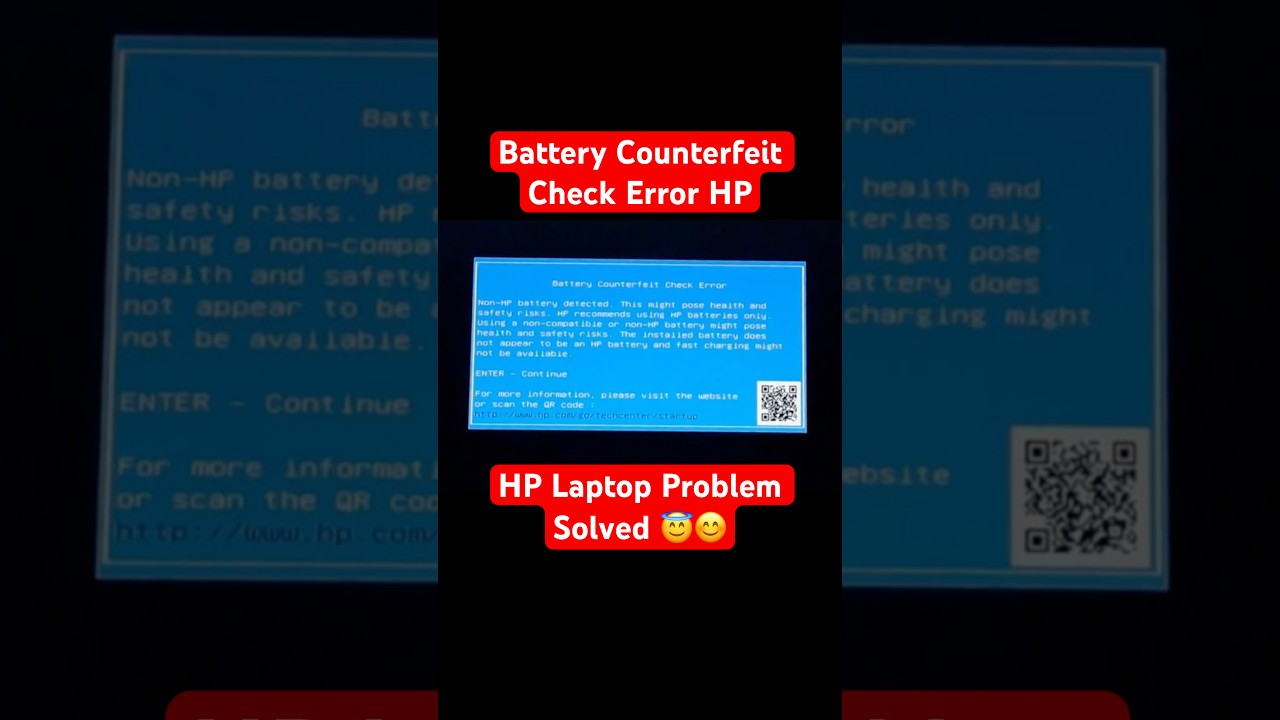 Battery Counterfeit Check Error HP | HP Laptop battery counterfeit check error | Problem Solved
