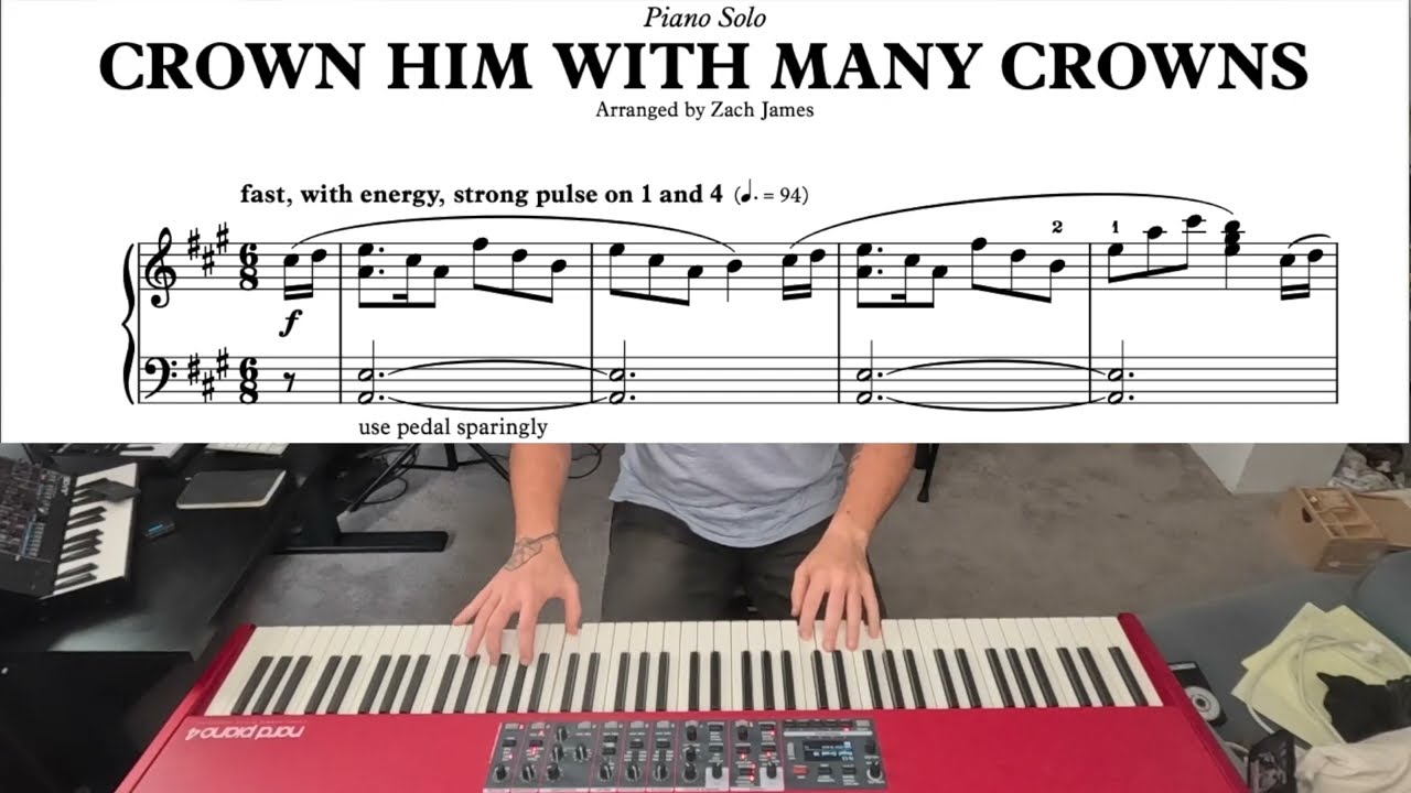 Crown Him With Many Crowns - FUN and TRIUMPHANT - piano solo SHEET MUSIC