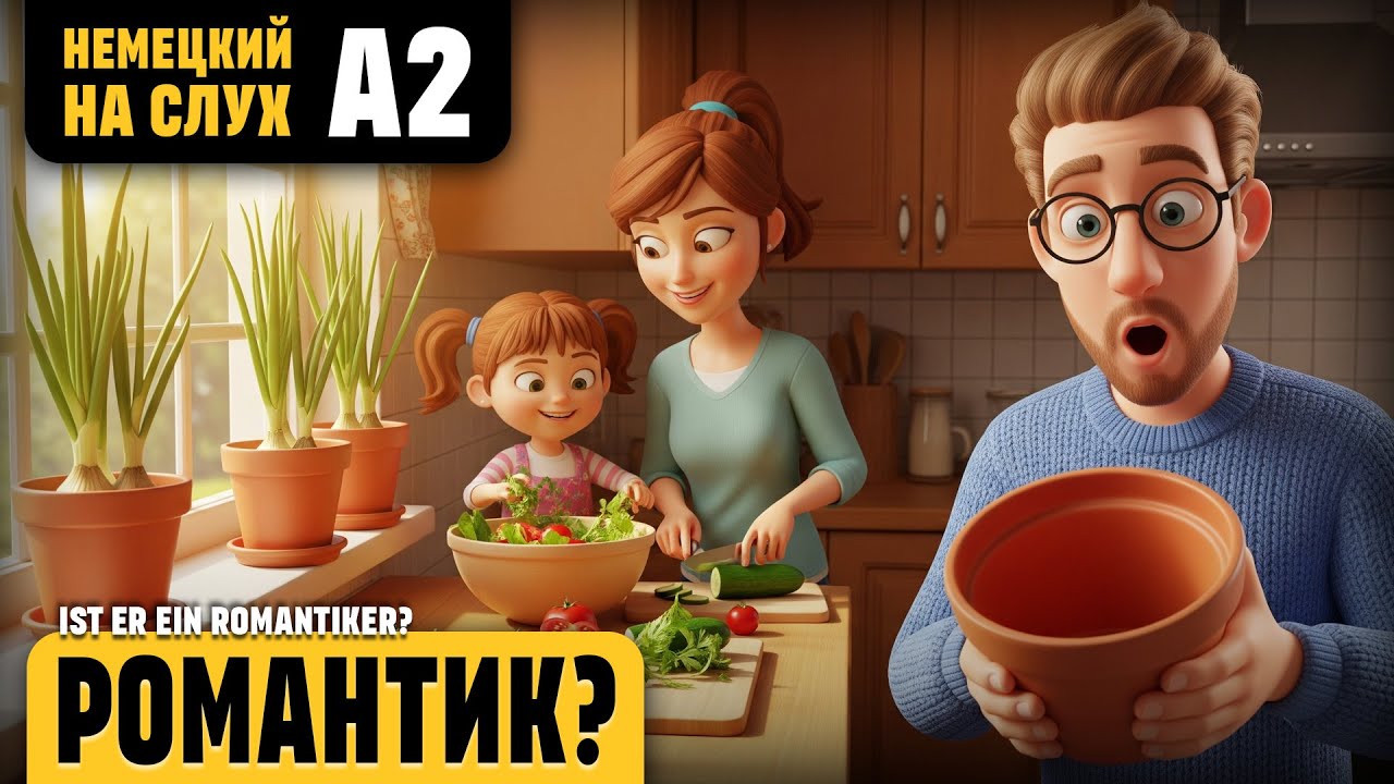 Романтик? Веселый рассказ (уровень А2). Немецкий на слух.