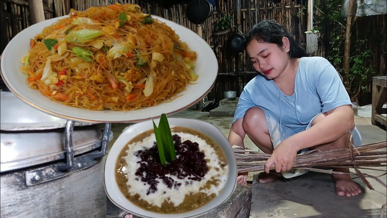 COOK FRIED BIHUN NOODLES AND MAKE HIJO BEAN PORGE