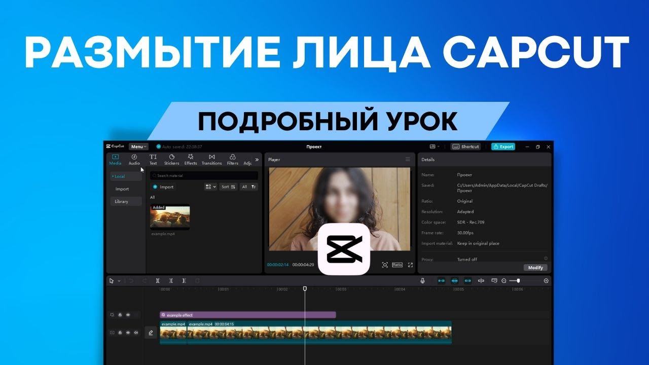 Как размыть или заблюрить лицо на видео в Capcut. Подробная инструкция