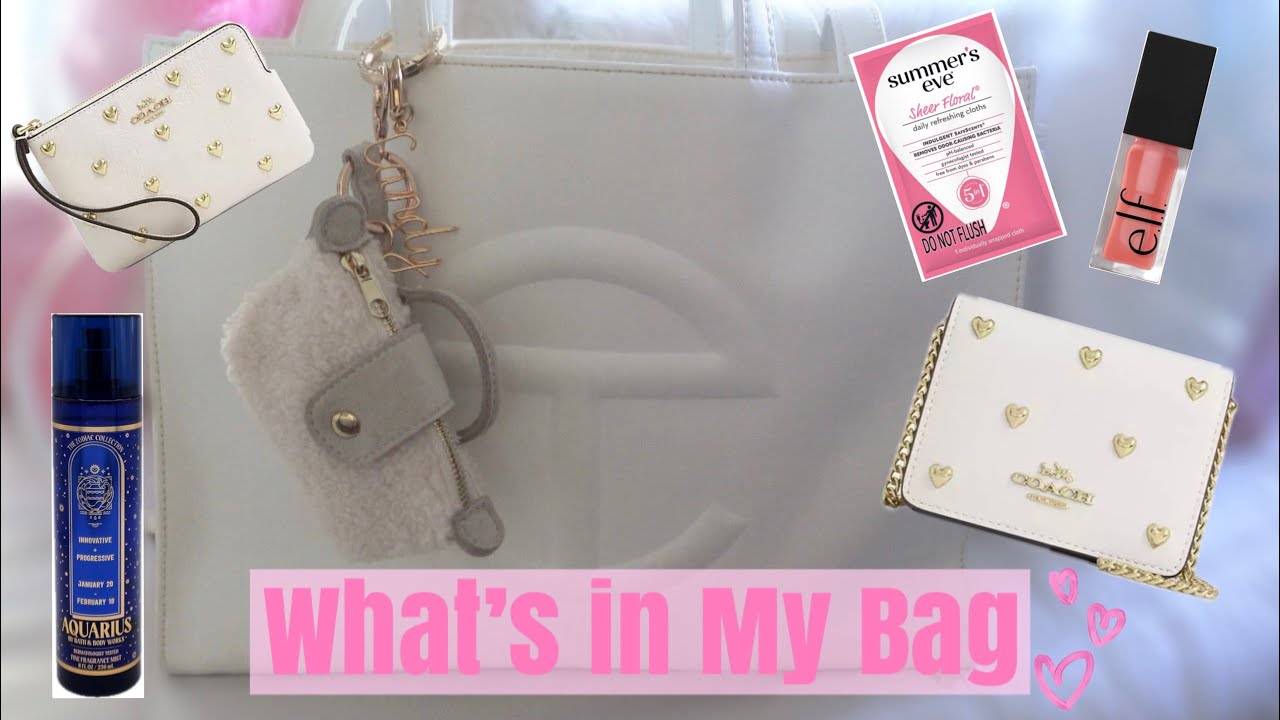 WHAT’S IN MY BAG | White Medium Telfar (what I packed for work) 🤍