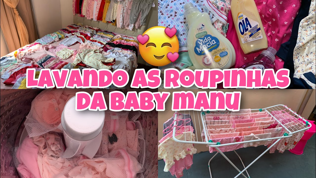MOSTREI TUDO COMO SEPAREI E LAVEI AS ROUPINHAS DA MANU | PASSO A PASSO 🥰
