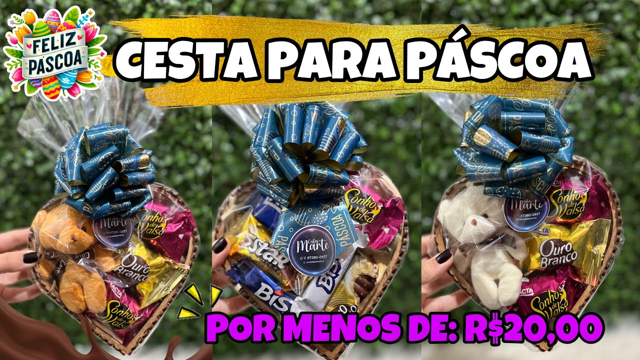 CESTA DE PÁSCOA 🐰❤️‍🔥| POR MENOS DE R$20,00 - PARA INICIANTES.