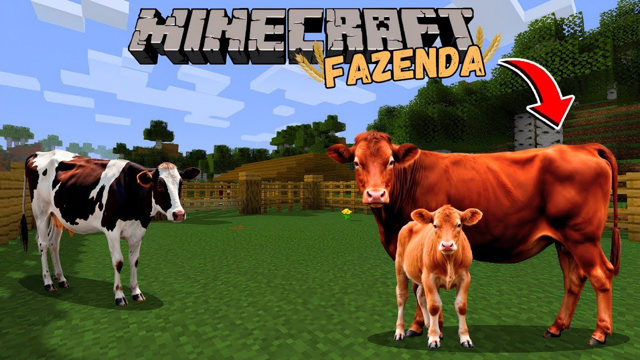 MINECRAFT FAZENDA - NASCEU VÁRIOS BEZERROS NA FAZENDA - NOVOS ANIMAIS #05 - pt/br