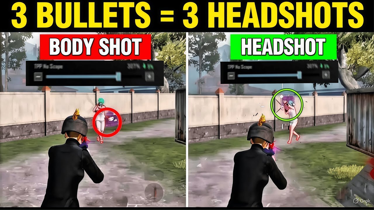 3 Bullets = 3 Headshots 🔥 PUBG Mobile |BGMI TDM Headshot Trick