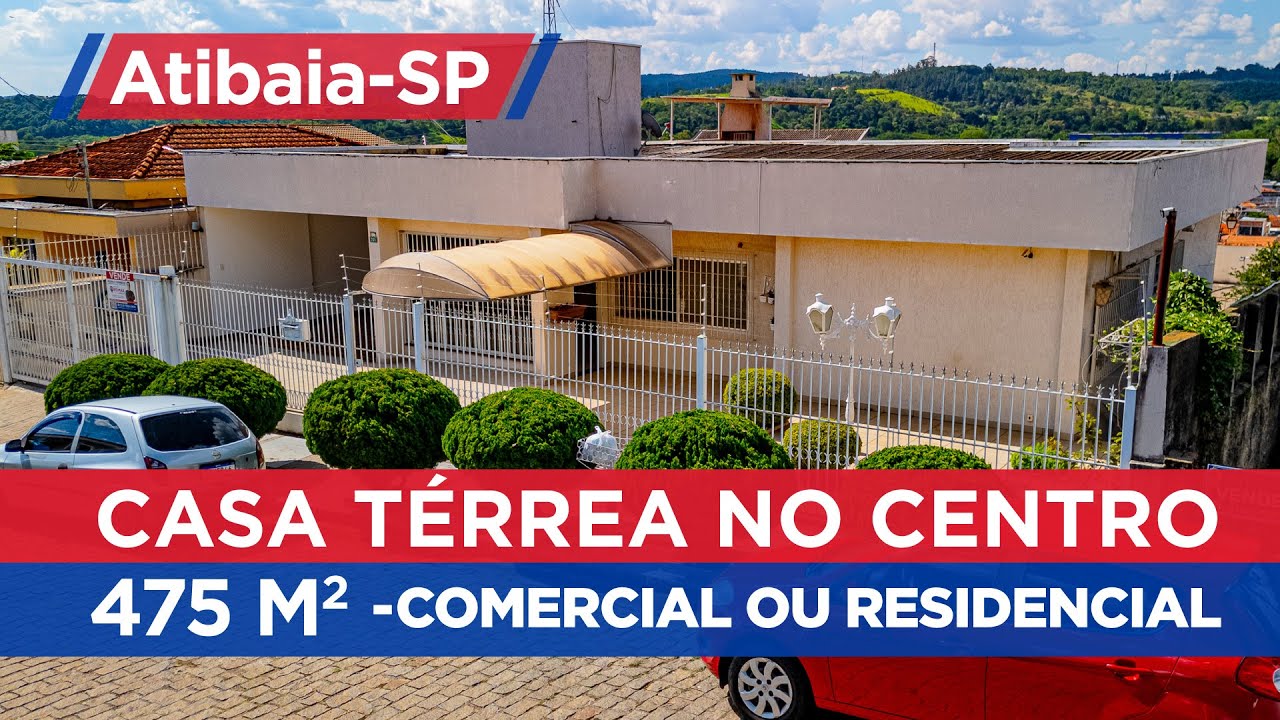 Casa Térrea no Centro de Atibaia, para uso Residencial ou Comercial