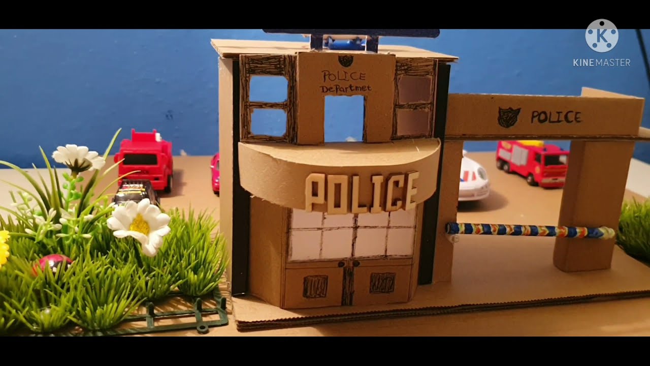 How to make a Police Station from cardboard.