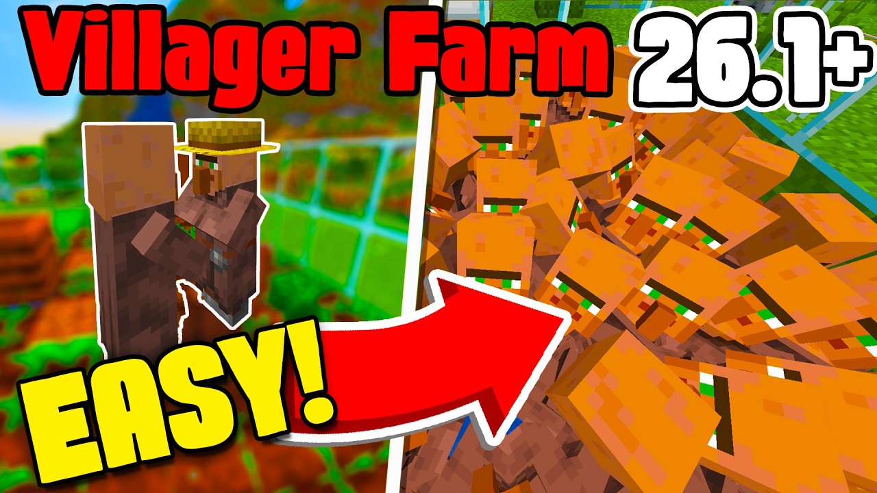 САМАЯ ПРОСТАЯ ферма жителей | Minecraft 1.21/26.1+ Java & Bedrock Edition