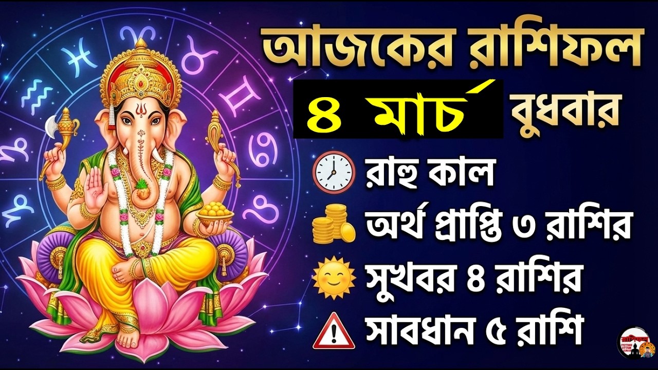 Ajker Rashifal 4 march 2026 | আজকের রাশিফল ৪ মার্চ ২০২৬ | দৈনিক রাশিফল | Rashifal today.