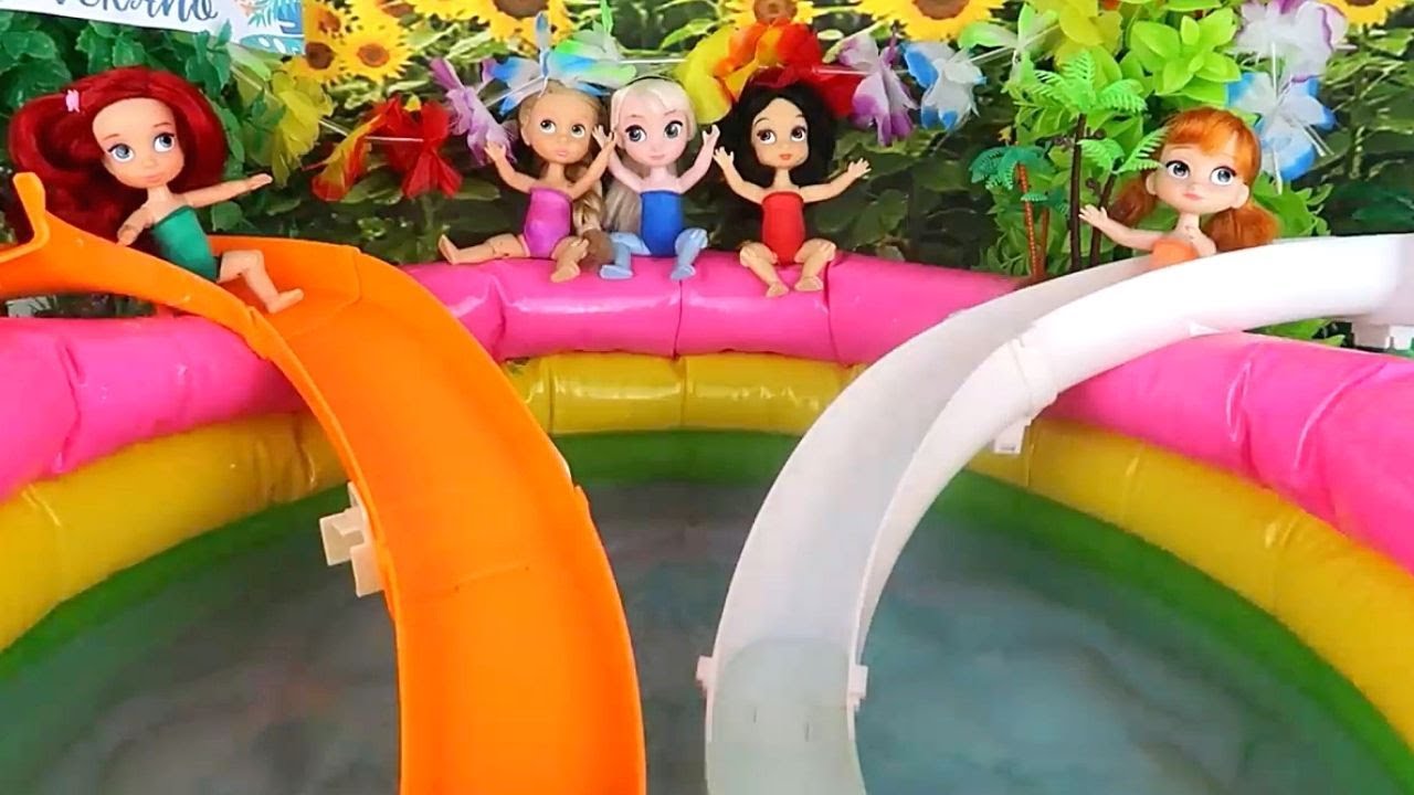 SUMMER POOL CHALLENGES With All the PRINCESSES | Luna's Toys