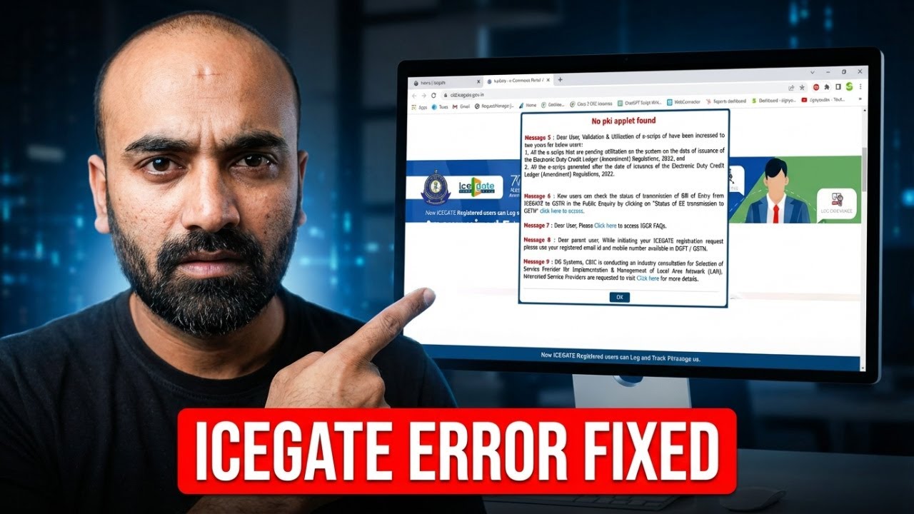 No pki applet found in Icegate Solution