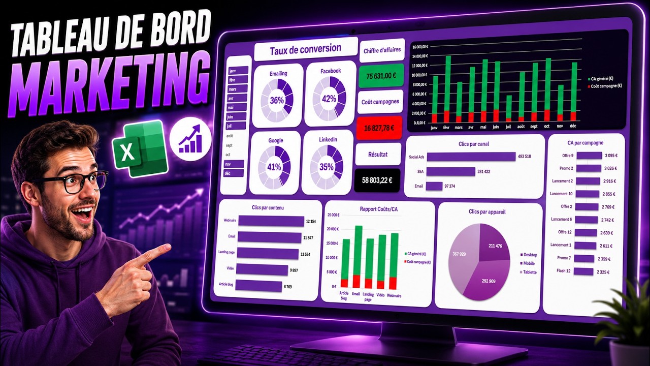 Créer un tableau de bord Marketing | EXCEL