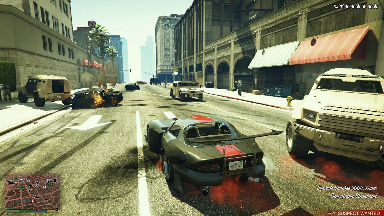 GTA V Franklin's Downtown Vinewood Shootout + Six Star Escaped(RDE 3.1.7)