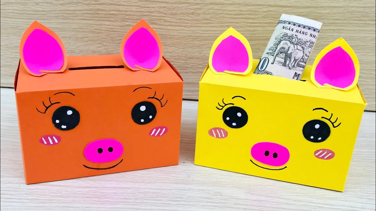 Cách Làm Ống Heo Tiết Kiệm Tiền Bằng Giấy | Làm Heo Đất Đựng Tiền | Sáng Tạo Thủ Công