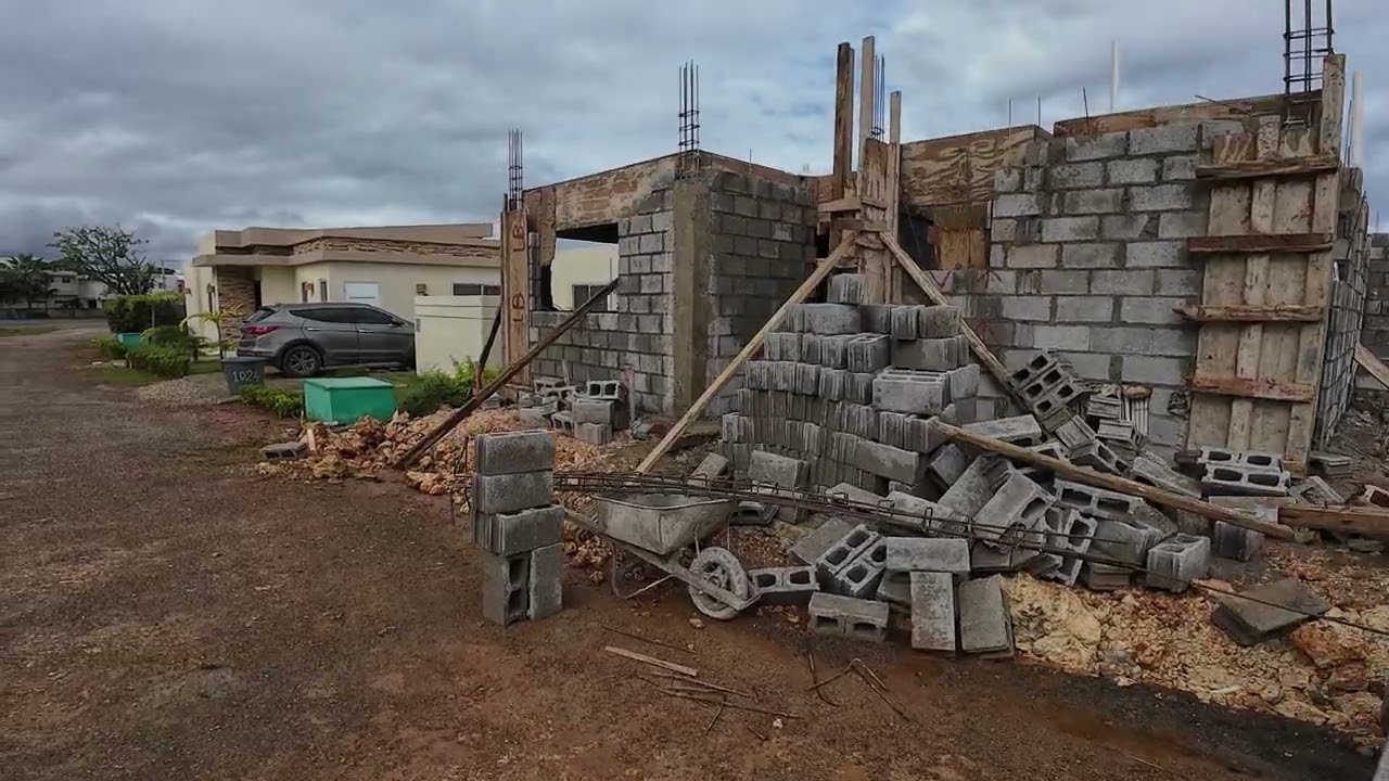 Villa construction progressing in Casa Linda, Sosúa, Puerto Plata, Dominican Republic.