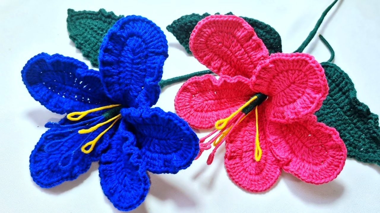 FLOR Hibiscos Tejida a Crochet/Tutorial Paso a Paso