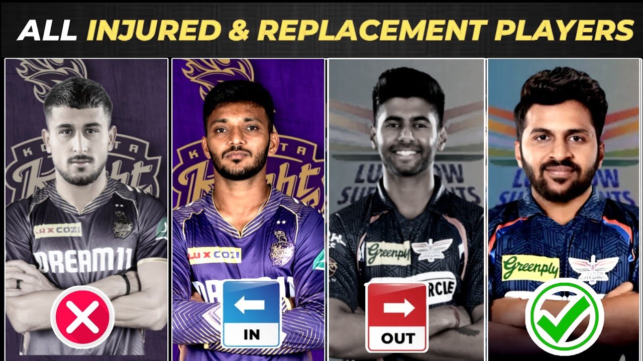 IPL 2025 : All 10 Teams Injured Players List And Their Replacement | Shardul Thakur LSG