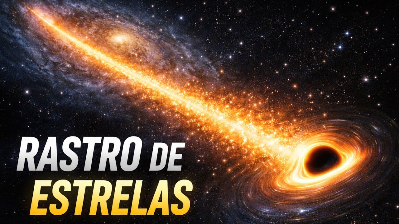 BURACO NEGRO DEIXA RASTRO DE ESTRELAS AO FUGIR DE GALÁXIA
