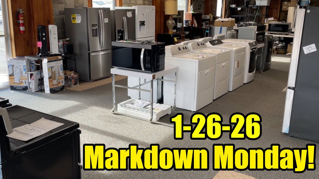 Markdown Monday video, 1-26-26.  Check out the newest Scratch & Dent Appliances at The Lucky Penny!