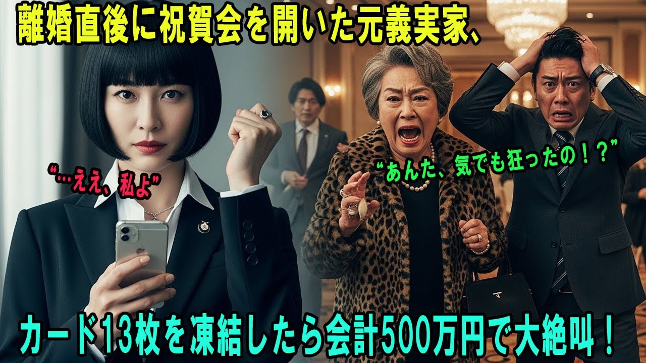 離婚届に判を押した直後、高級ホテルで新嫁の歓迎会を開いた義実家。→ 私名義のクレカ13枚で地獄を見せてやったwww #感動の物語 #AIストーリー