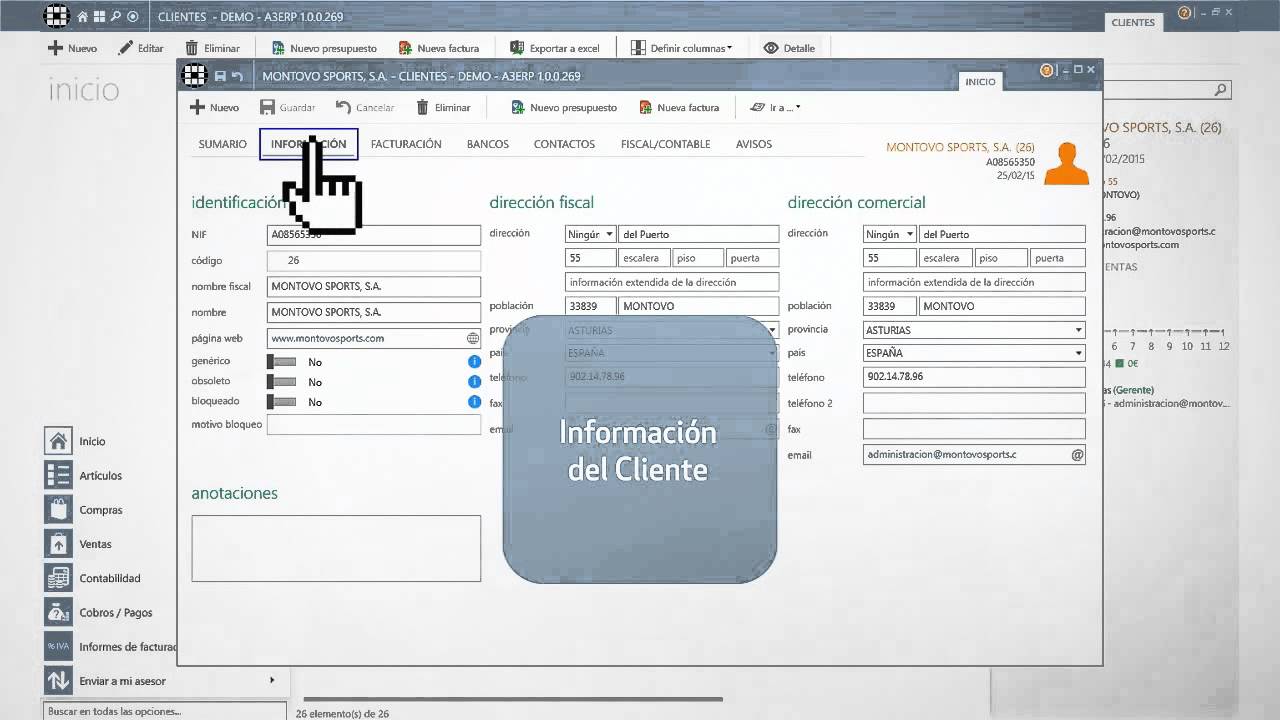Gestión de clientes y proveedores en a3facturago