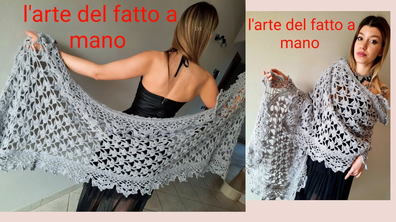 STOLA  / REBOZO  ARGENTO  CONTEMPORANEO . TUTORIAL UNCINETTO#STOLAUNCINETTO#TUTORIAL#SCIALLI#