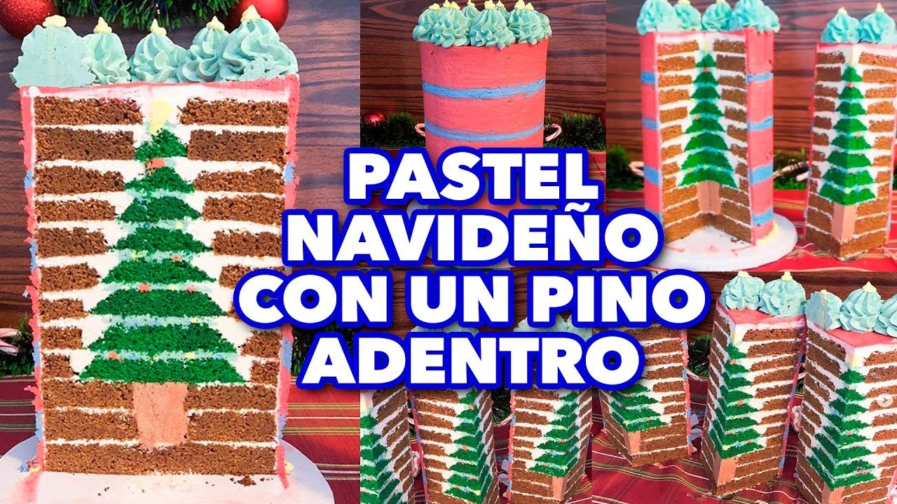 PASTEL NAVIDEÑO CON UN PINO ADENTRO. EXPECTATIVA/REALIDAD.