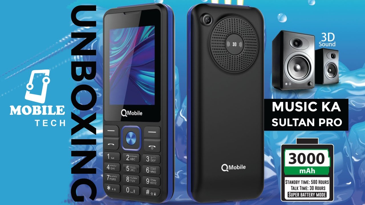 QMobile Music Ka Sultan Pro Unboxing &  review |2G| 3D Big Speaker