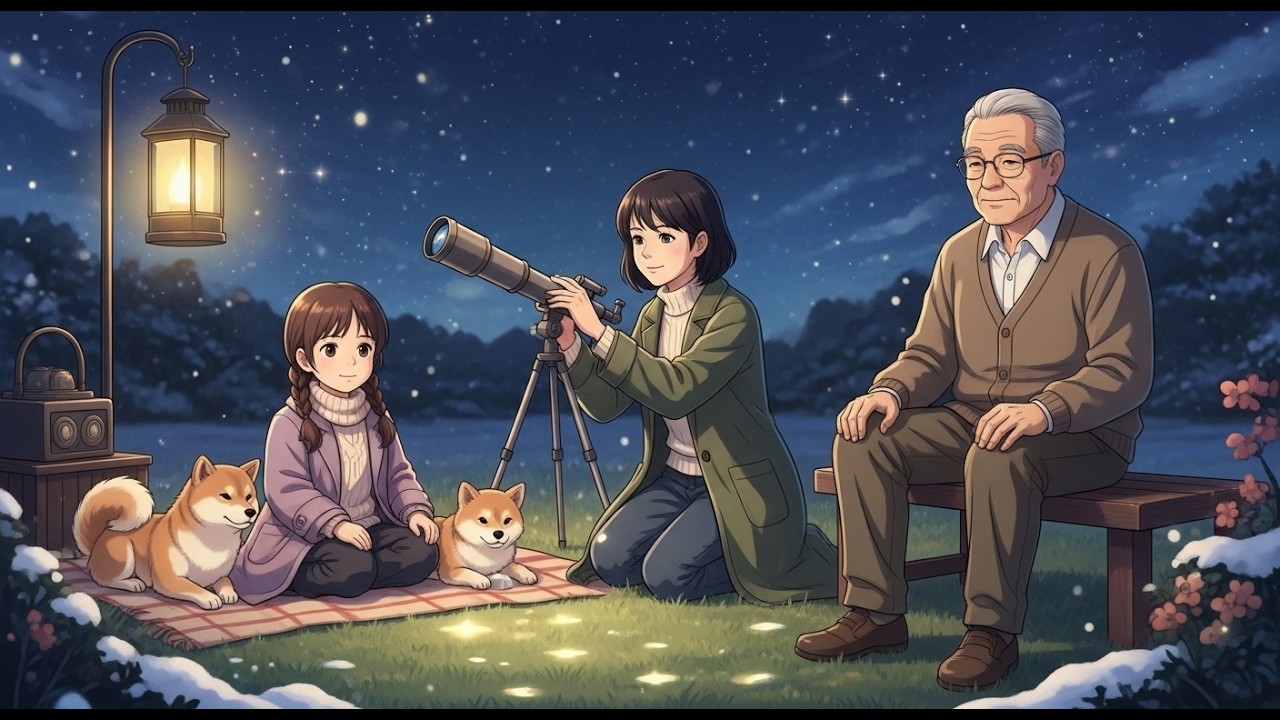 Ghibli Starry Night - Cozy Family Stargazing - Sleep & Relax
