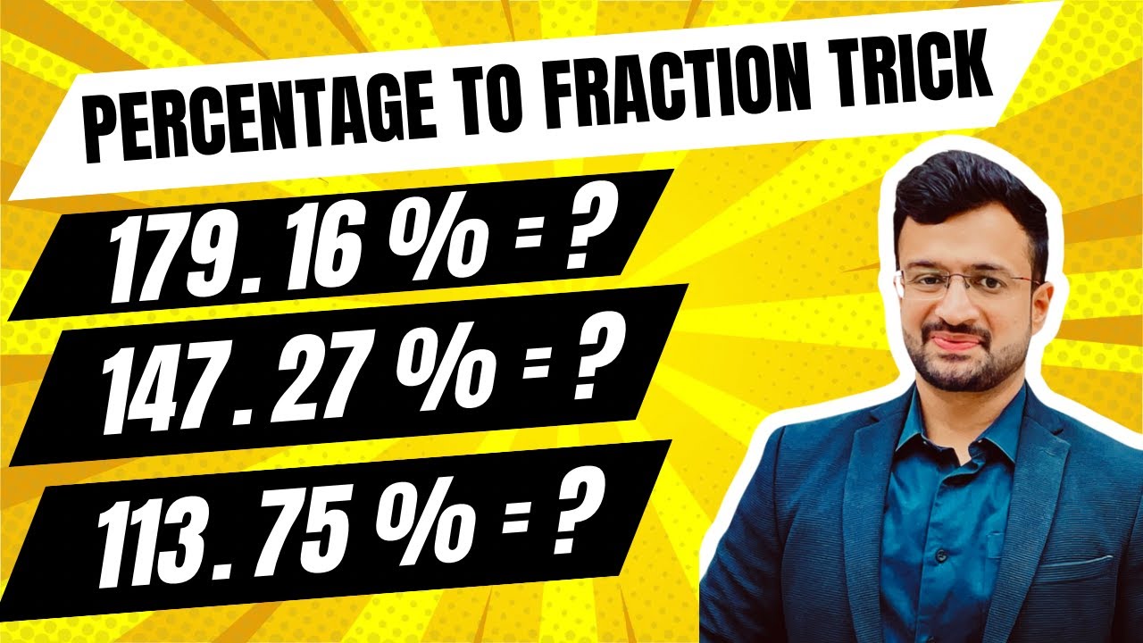 Percentage to Fraction Trick | 😱 1 second में निकालें answer | Maths By Sumit Sir