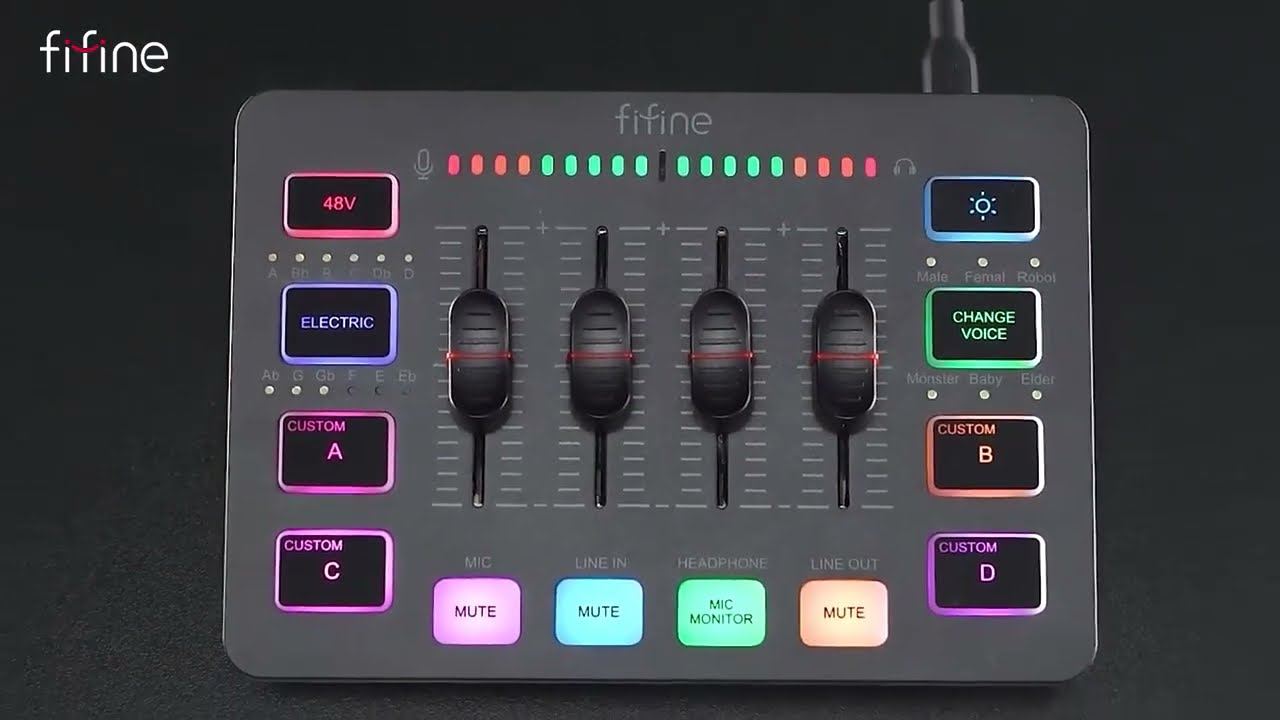 The best gaming audio mixer with immersive RGB lights - Fifine AmpliGame SC3