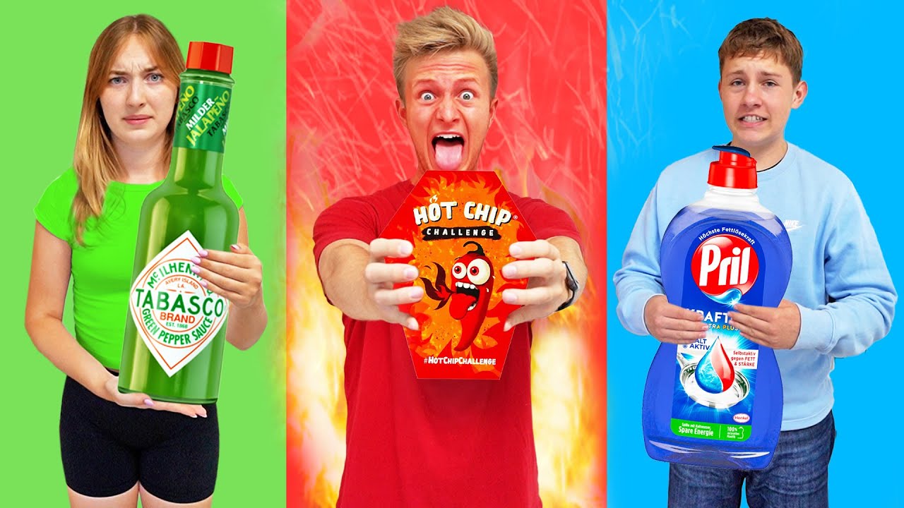 Nur in der Farbe essen die man trägt für 1 Tag 🤯 (Challenge ft. @Ash5ive & @Chrissi)