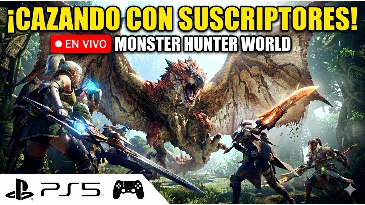 ¡CAZANDO CON SEGUIDORES! 🐲 Monster Hunter World PS5 (En Vivo)