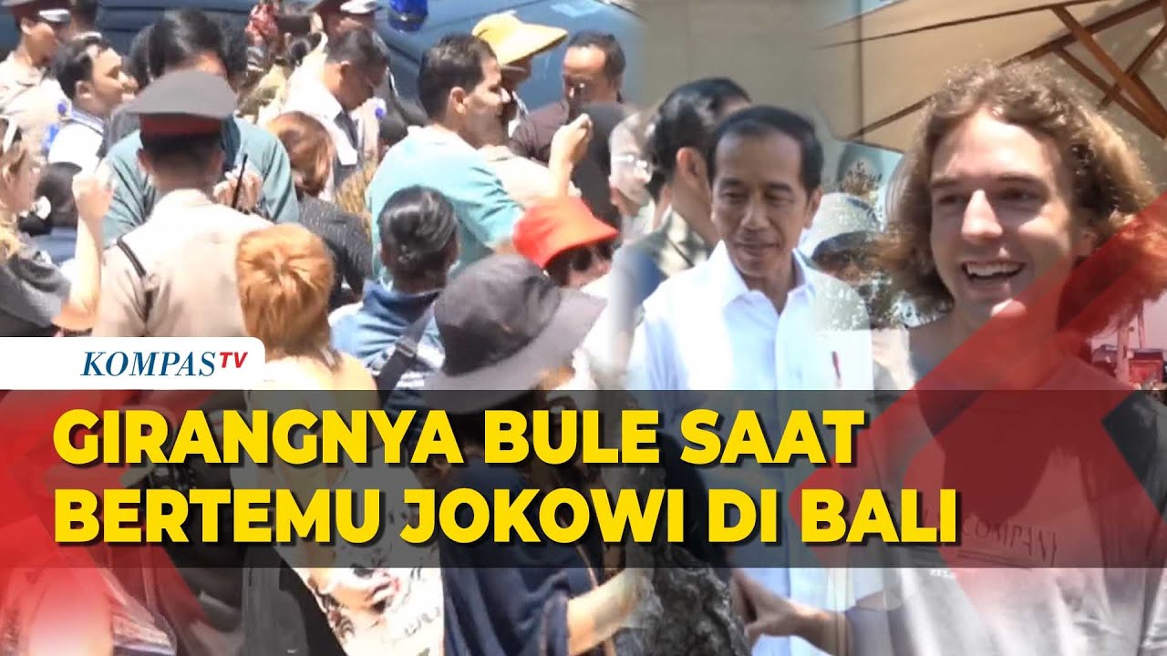 Senangnya Bule di Bali Bisa Bertemu dan Berfoto dengan Presiden Jokowi