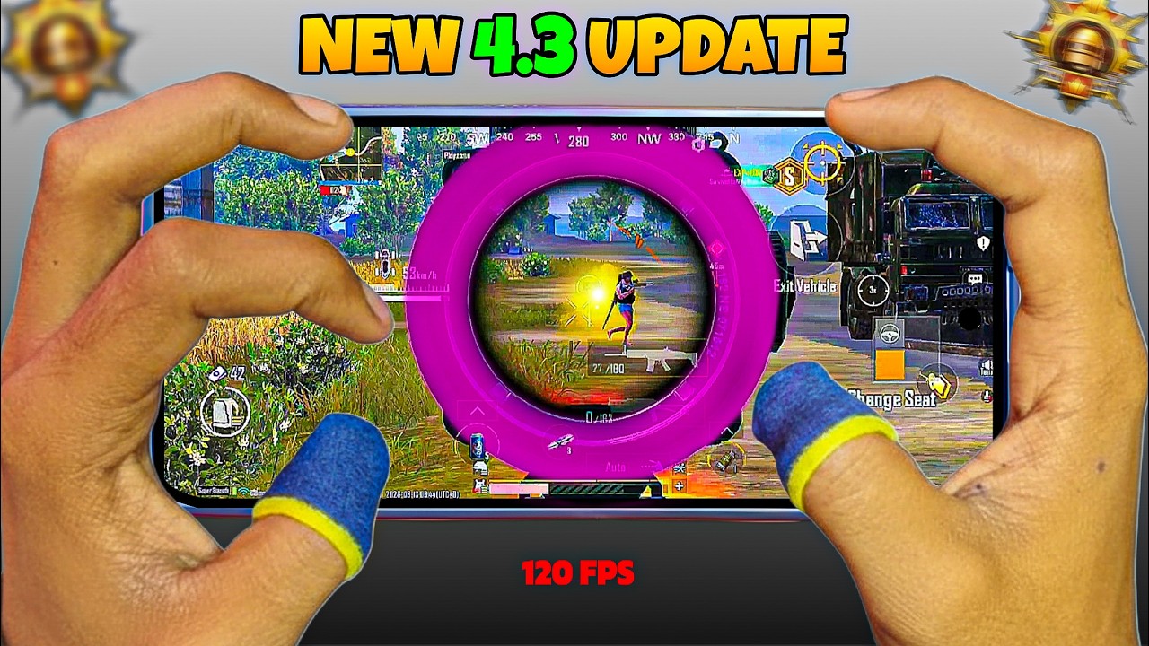 New Update 4.3 HANDCAM Gameplay 😍 | 4 Fingers Claw + Gyroscope Gameplay - PUBG MOBILE