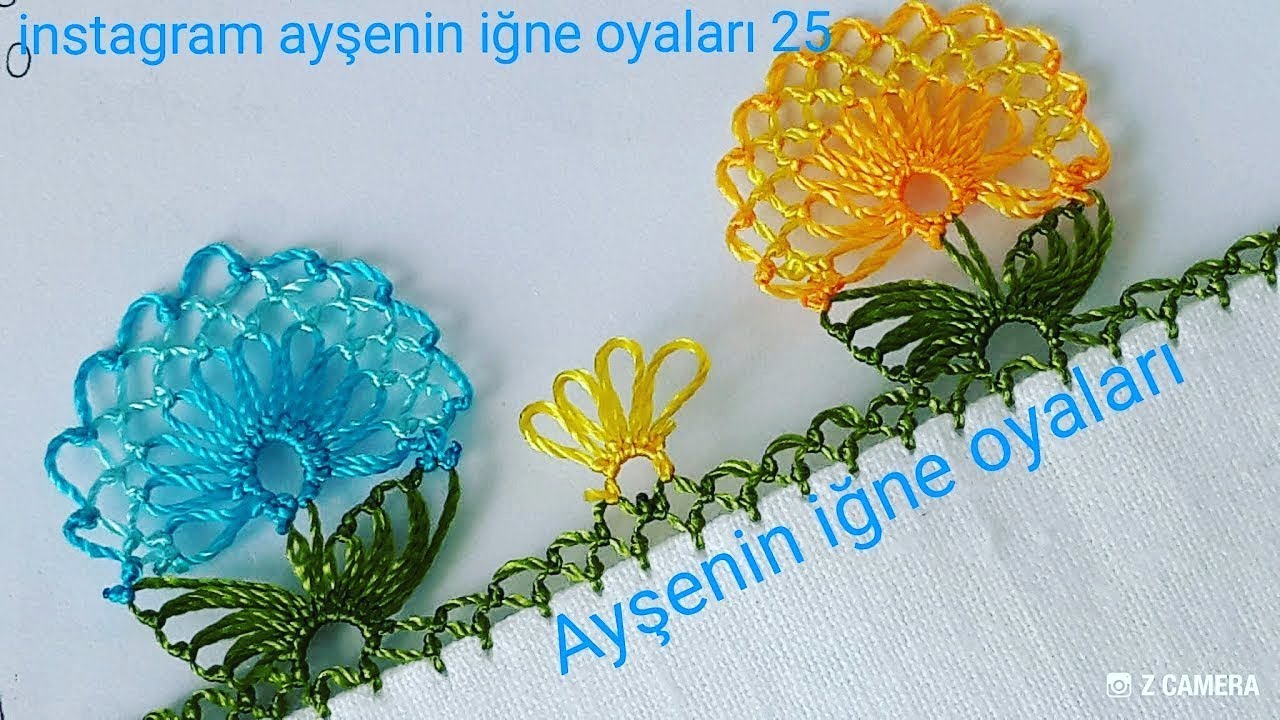 152.model Yeni cıtı pıtı güzel çiçek iğne oyası modeli anlatımlı yapılışı