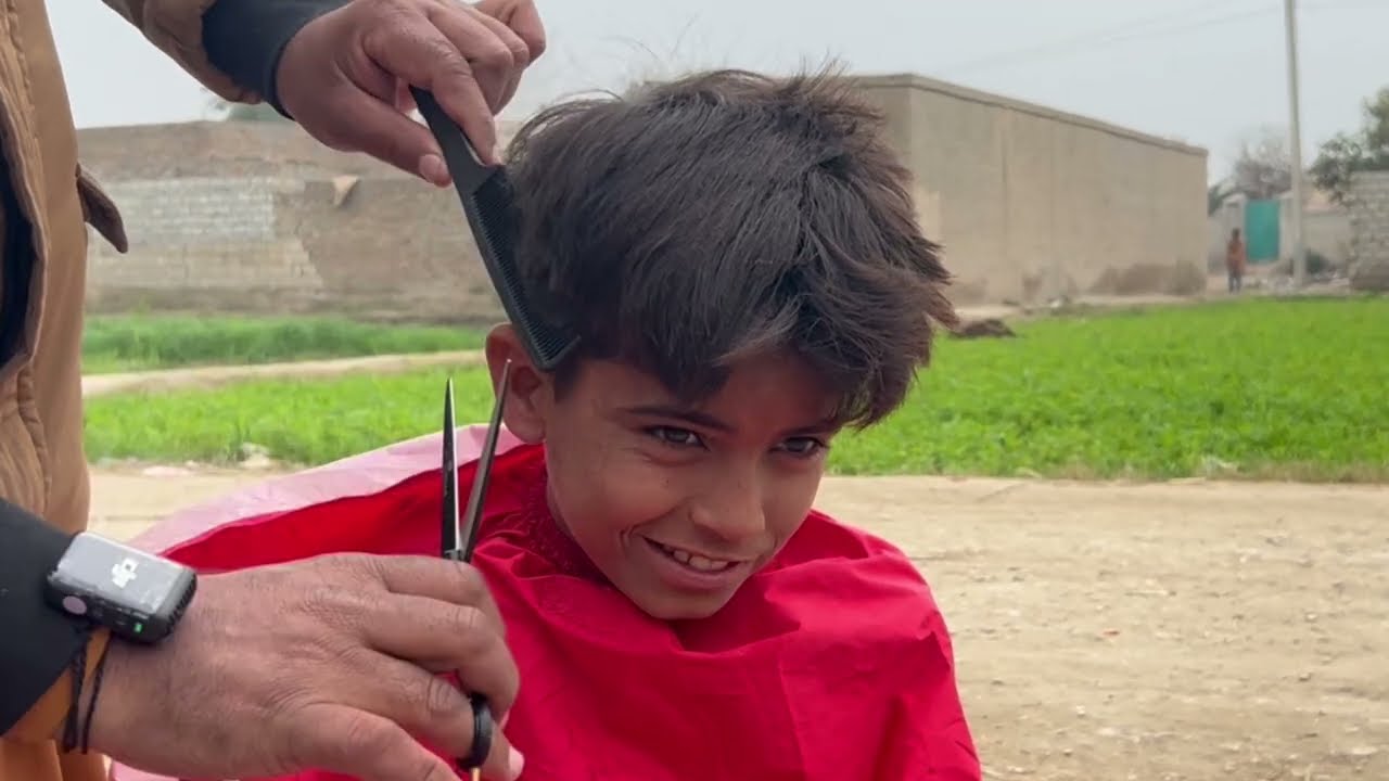ASMR Haircut of a Young Boy in Green Fields l ROADSIDE BARBER ✂️