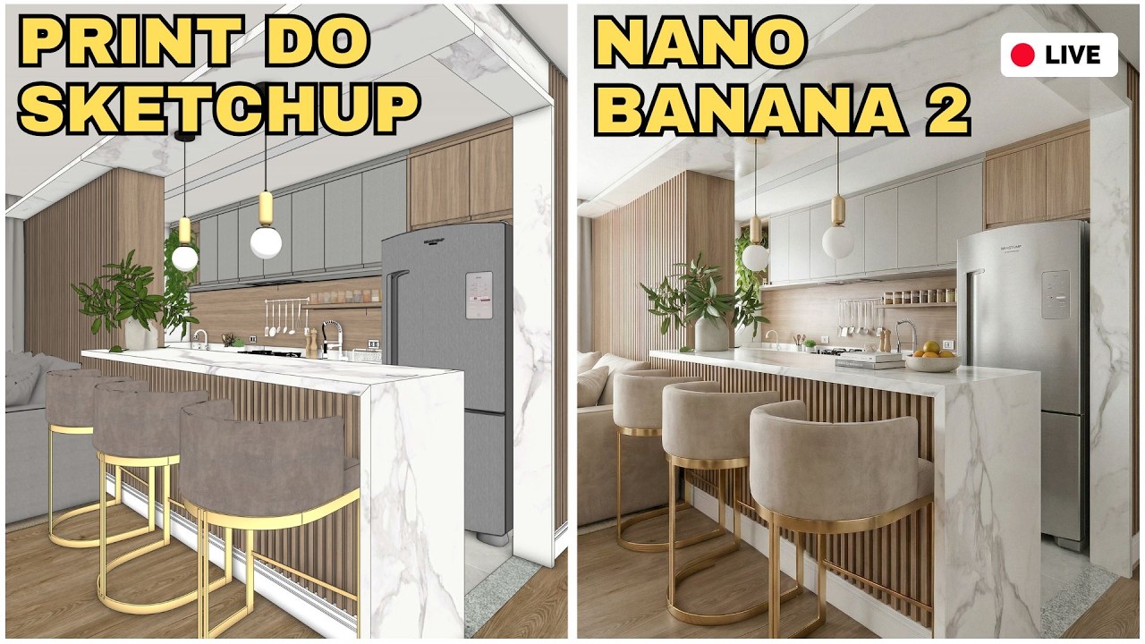 🔥Do Sketchup ao Render usando o novo NANO BANANA 2