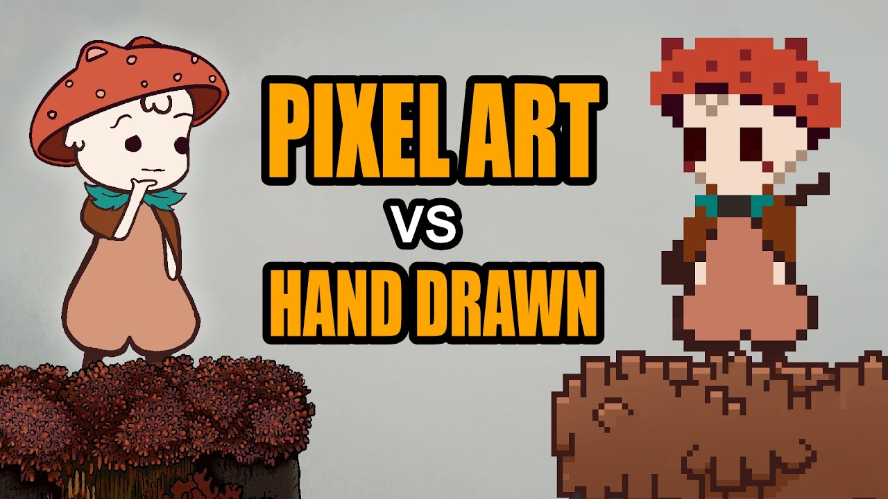 Hand drawn is easier than pixel art | HD graphics vs low-bit vs Hi-bit