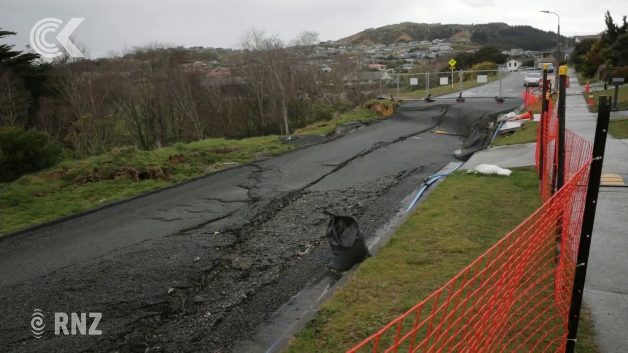 Porirua street sinks by one metre in just one month