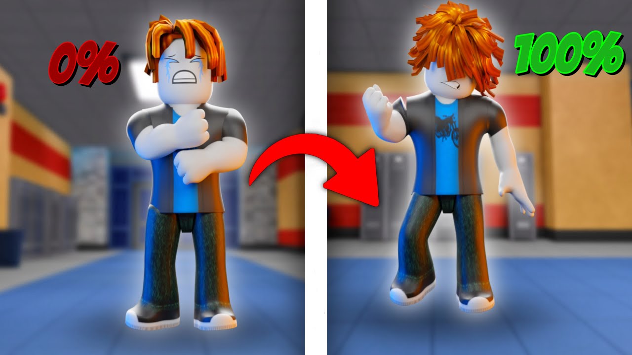 Администратор издевается над новичком в Roblox во время драки в школе.