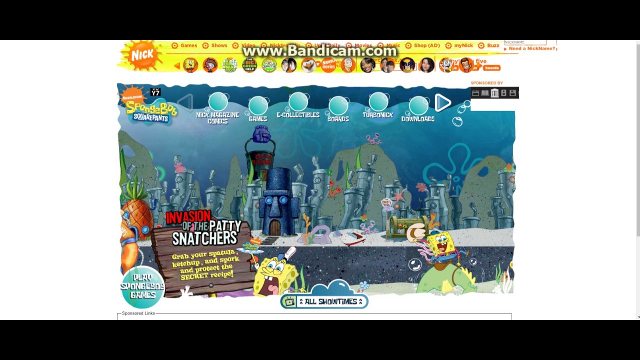Nickelodeon Website 2007-2009
