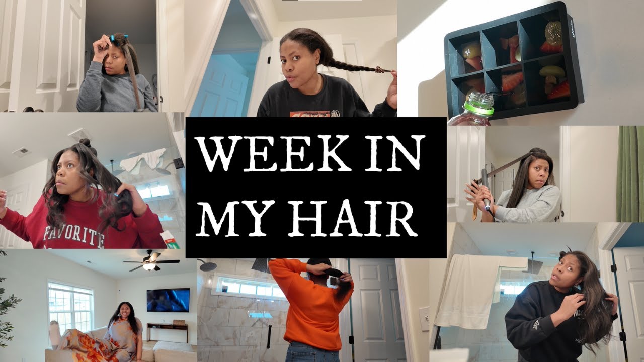 Week in my hair: wash day, silk press, pony tails, heatless curls, and more 😜 