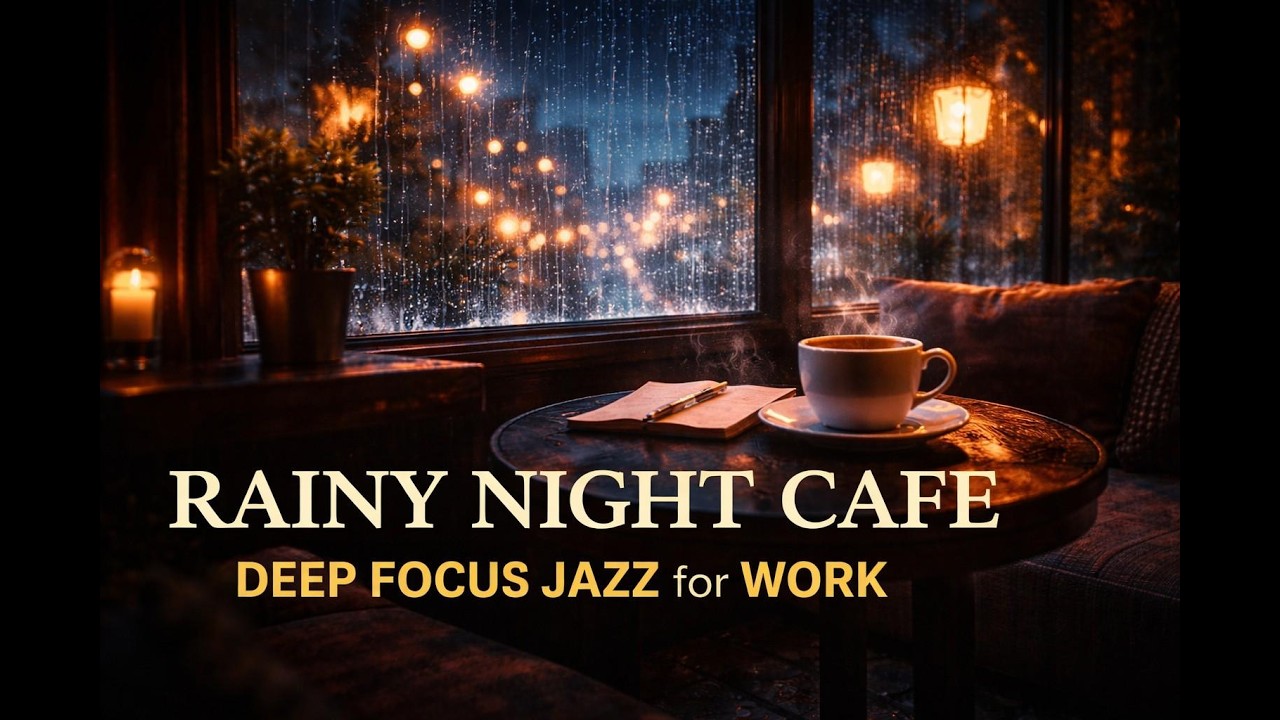 Rainy Night Cafe 🌧 Deep Focus Jazz for Work 1 Hours
