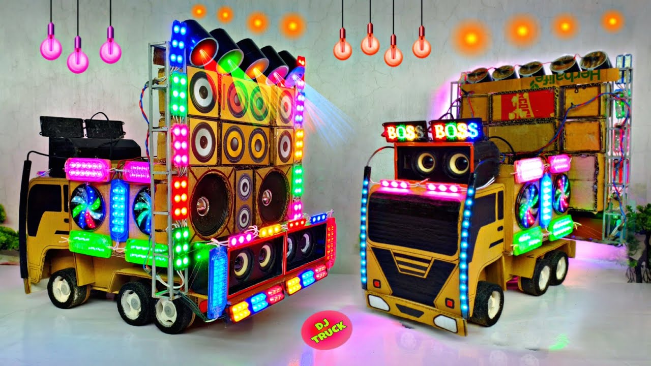 Mini Dj Pickup Loading At-home by cardboard making dj truck | dj pickup kese banaye | dj wala,  gadi
