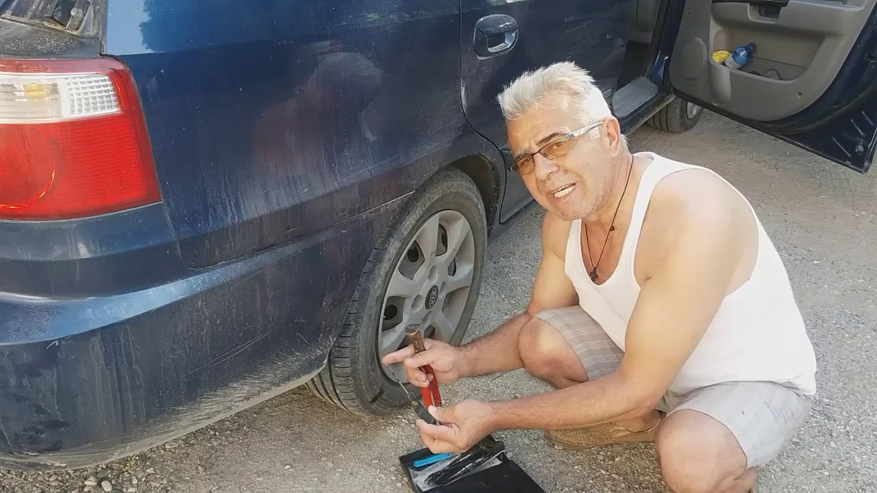 Έπαθα λάστιχο [φουιτ] How to use a tire puncture repair kit