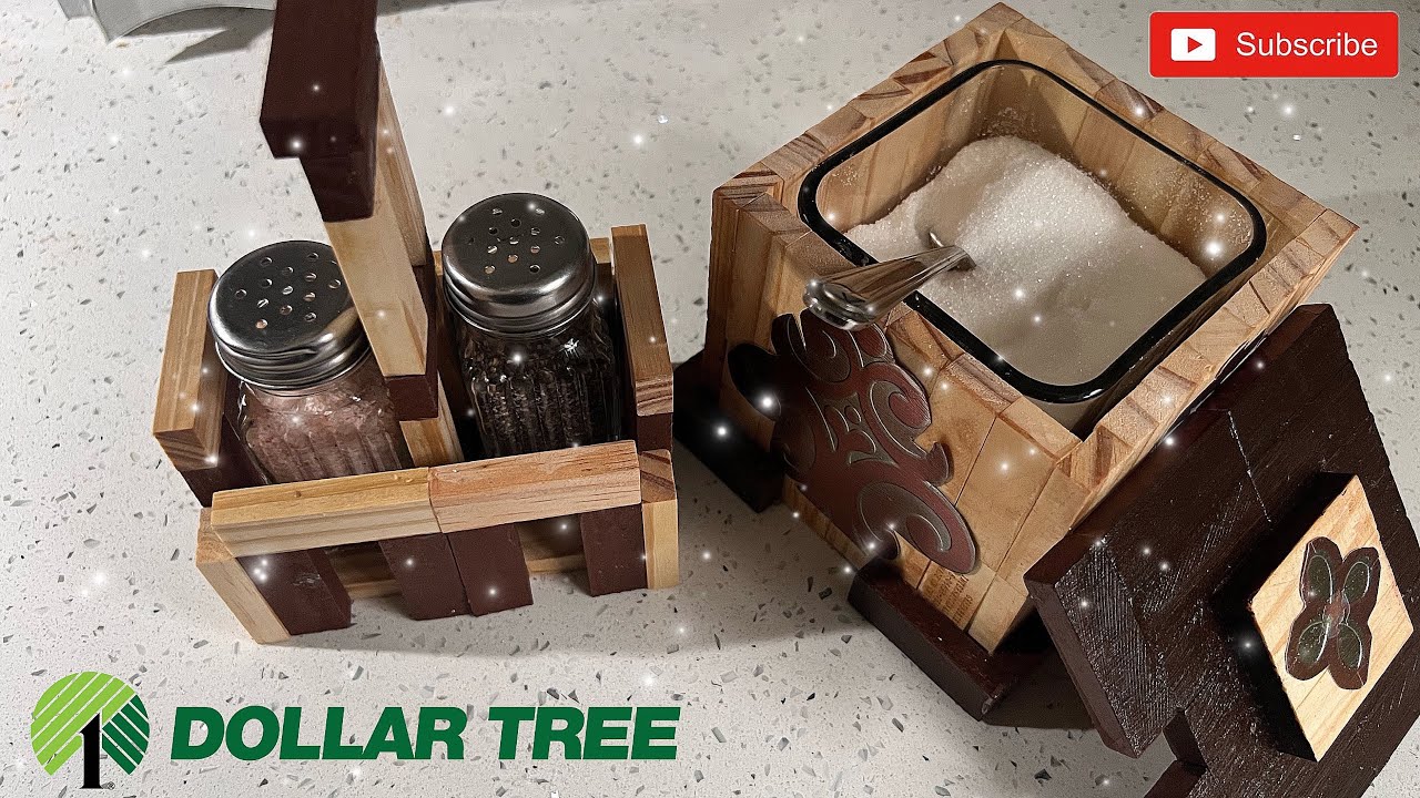 Easy Dollar tree tumbling tower ideas || sugar holder and salt and pepper holder
