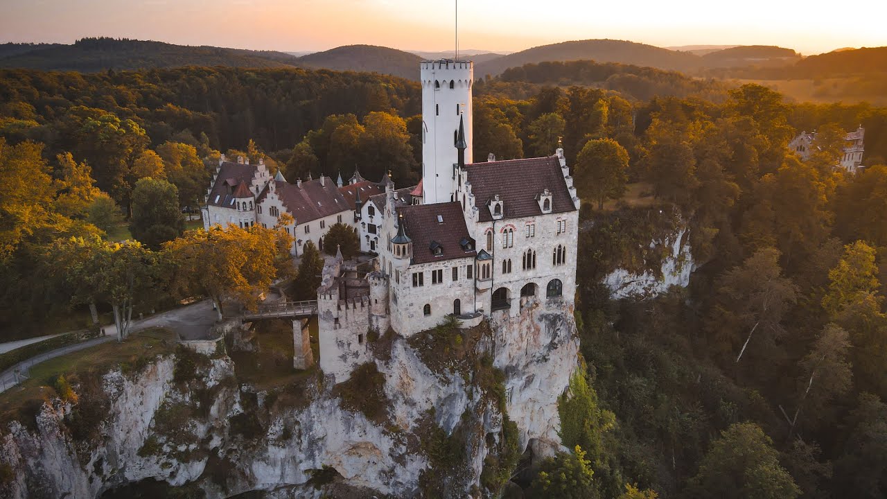 Lichtenstein Castle | Württemberg | Germany | 4K Drone View