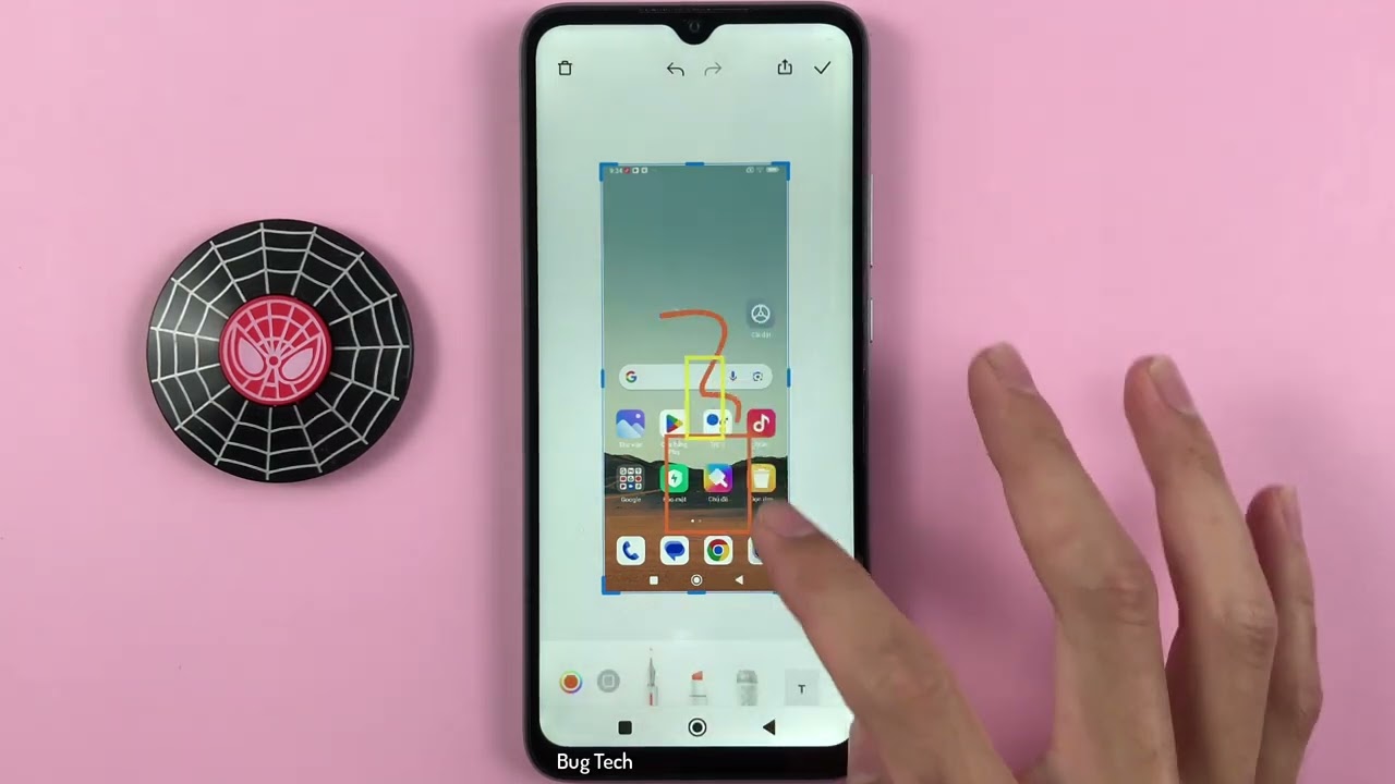 Cách trượt xuống 3 ngón tay chụp ảnh màn hình trên Xiaomi Redmi 10C Android 11
